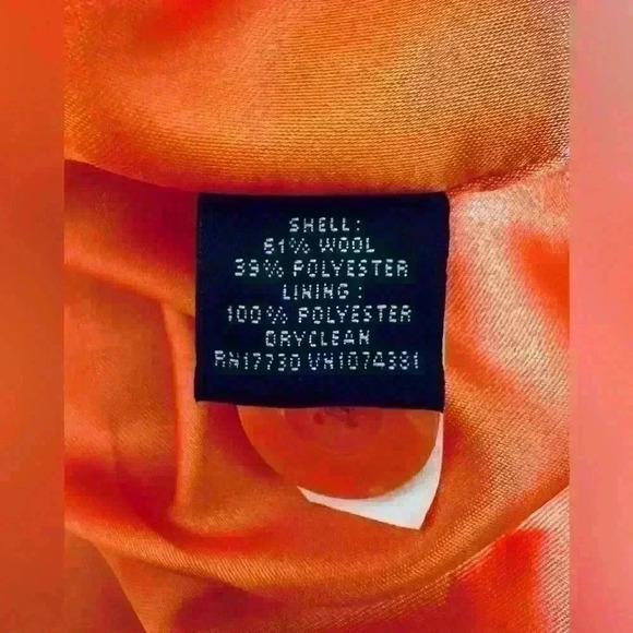 Mossimo Wool Peacoat, Women’s Size Small, Coral Orange, Collarless, Button Up - Picture 9 of 11